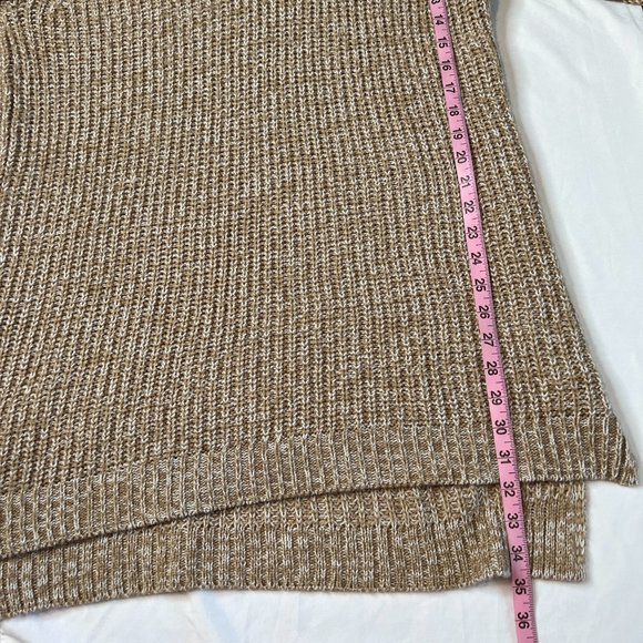 a new day Brown Knit Crochet Pullover Sweater Dress‎ Tunic Turtleneck L - Picture 5 of 6